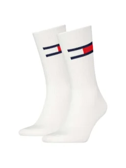 Lot de 2 paires de chaussettes en coton mélangé blanches unies coupe haute