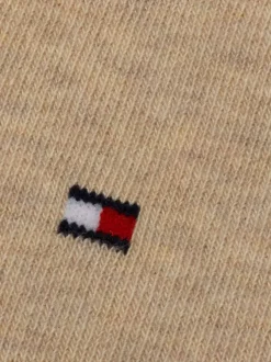 Lot de 2 paires de chaussettes beiges unies hautes en coton mélangé