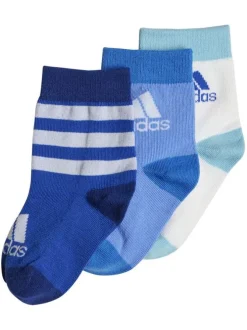 Lot de 3 paires de chaussettes basses en coton mélangé bleues