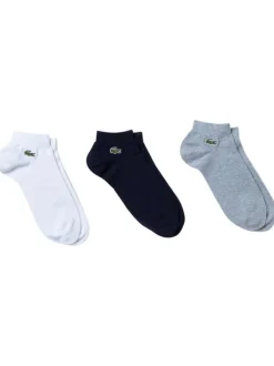 Lot de 3 paires de chaussettes basses en coton mélangé multicolores unies
