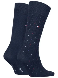 Lot de 2 paires de chaussettes en coton mélangé marine coupe haute