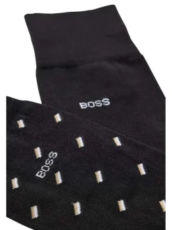 Lot de 2 paires de chaussettes hautes en coton mélangé noires coupe haute