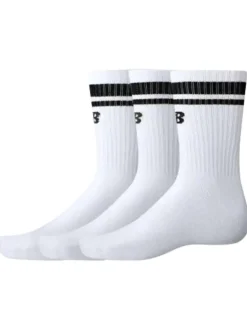 Lot de 3 paires de chaussettes hautes en coton mélangé blanches unies