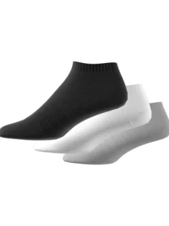 Lot de 3 paires de chaussettes basses, noirs, grises et blanches unies