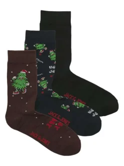 Lot de 3 paires de chaussettes hautes multicolores à motifs avec une coupe haute