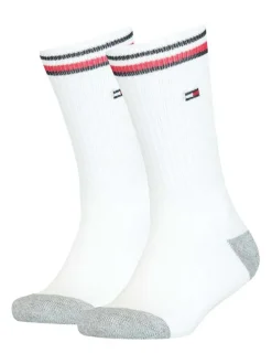 Lot de 2 paires de chaussettes hautes en coton mélangé blanches unies