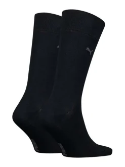 Lot de 2 paires de chaussettes noires unies avec une coupe haute