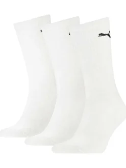Lot de 3 paires de chaussettes hautes en coton mélangé blanches unies