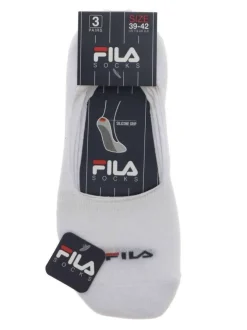 Lot de 3 paires de chaussettes invisibles blanches à logo brodé sur le dessus