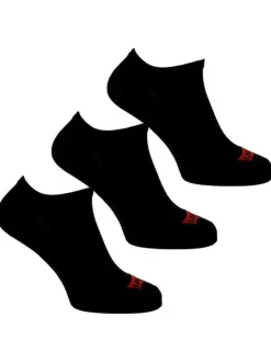 Lot de 3 paires de chaussettes noires en coton mélangé unies coupe courte