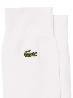 Lot de 2 paires de chaussettes hautes en coton blanc unies et à logo brodé