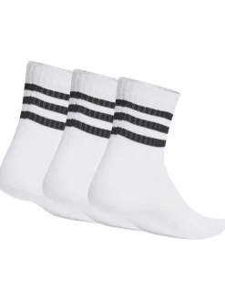 Lot de 3 paires de chaussettes mi-hautes blanches unies avec logo de la marque