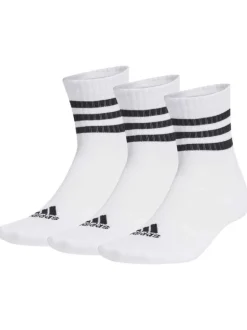 Lot de 3 paires de chaussettes mi-hautes blanches unies avec logo de la marque
