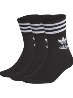 Lot de 3 paires de chaussettes hautes noires en coton mélangé fantaisie avec une coupe mi-haute