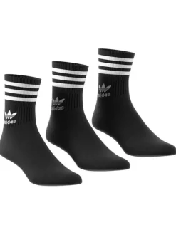 Lot de 3 paires de chaussettes hautes noires en coton mélangé fantaisie avec une coupe mi-haute
