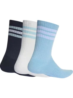 Lot de 3 paires de chaussettes mi-haute bleues pourvues du logo de la marque
