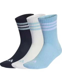 Lot de 3 paires de chaussettes mi-haute bleues pourvues du logo de la marque