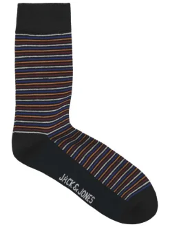 Lot de 3 paires de chaussettes hautes noires rayées avec une coupe haute