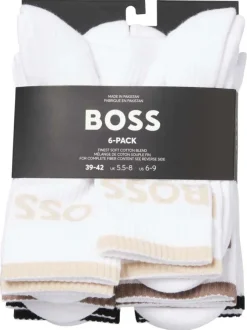 Lot de 6 paires de chaussettes en coton blanches unies à coupe haute