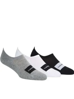 Lot de 3 paires de chaussettes basses noires, grises et blanches avec logo CK pour homme