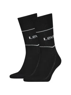 Lot de 2 paires de chaussettes hautes en coton mélangé noires unies