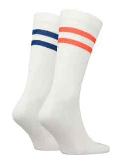 Lot de 2 paires de chaussettes sport blanches, coupe haute en coton mélangé