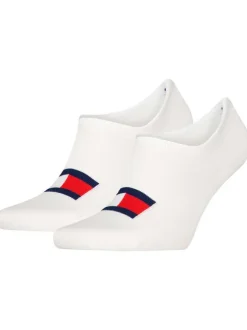 Lot de 2 paires de chaussettes en coton mélangé blanches unies coupe courte
