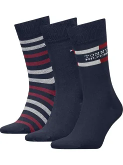 Lot de 3 paires de chaussettes marine fantaisie coupe haute
