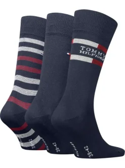 Lot de 3 paires de chaussettes marine fantaisie coupe haute