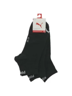 Lot de 3 paires de chaussettes basses noires unies avec le logo