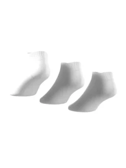 Lot de 3 paires de chaussettes coupe basse en coton blanc uni avec logo