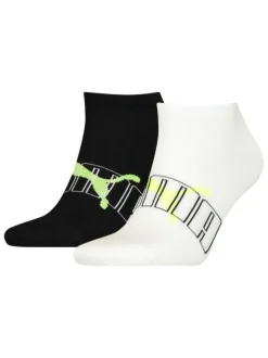Lot de 2 paires de chaussettes Puma en coton mélangé stretch bicolore logotypées