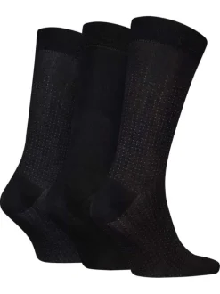 Lot de 3 paires de chaussettes hautes en coton mélangé noires unies