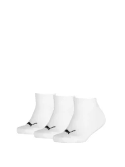 Lot de 3 paires de chaussettes blanches unies à logo noir sur le dessus