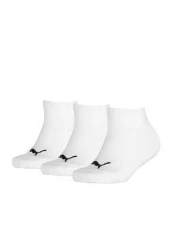 Lot de 3 paires de chaussettes blanches unies à logo noir sur le dessus