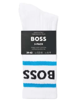 Lot de 3 paires de chaussettes hautes en coton mélangé blanches