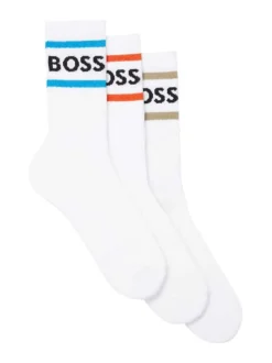 Lot de 3 paires de chaussettes hautes en coton mélangé blanches