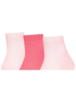Lot de 3 paires de chaussettes Puma roses en coton mélangé stretch unies logotypées