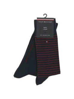Lot de 2 paires de chaussettes hautes en coton mélangé bleues marine