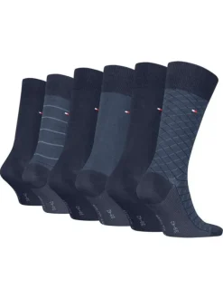 Lot de 6 paires de chaussettes marine fantaisie coupe haute