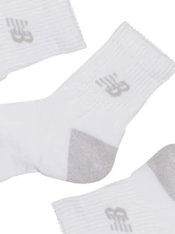 Lot de 3 paires de chaussettes basses blanches unies avec logo imprimé