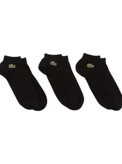 Lot de 3 paires de chaussettes basses en coton mélangé noires unies coupe courte