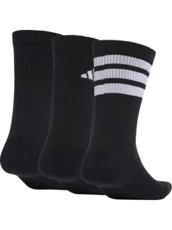 Lot de 3 paires de chaussettes mi-hautes noires unies différentes