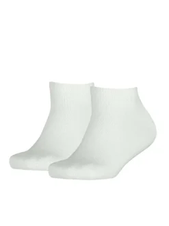 Lot de 2 paires de chaussettes basses en coton mélangé blanches unies