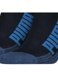Lot de 2 paires de chaussettes basses en coton bicolore noires et bleues