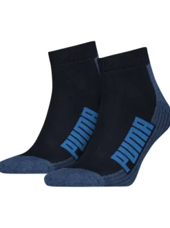 Lot de 2 paires de chaussettes basses en coton bicolore noires et bleues