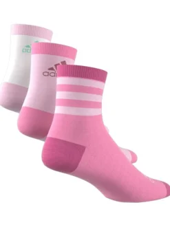 Lot de 3 paires de chaussettes logotypées mi-hautes en coton à nuances de rose