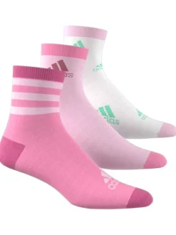 Lot de 3 paires de chaussettes logotypées mi-hautes en coton à nuances de rose