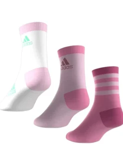 Lot de 3 paires de chaussettes logotypées mi-hautes en coton à nuances de rose