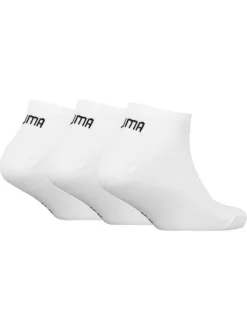 Lot de 3 paires de chaussettes basses en coton mélangé blanc uni
